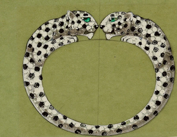 Design for a panther bracelet. Cartier Paris, 1958