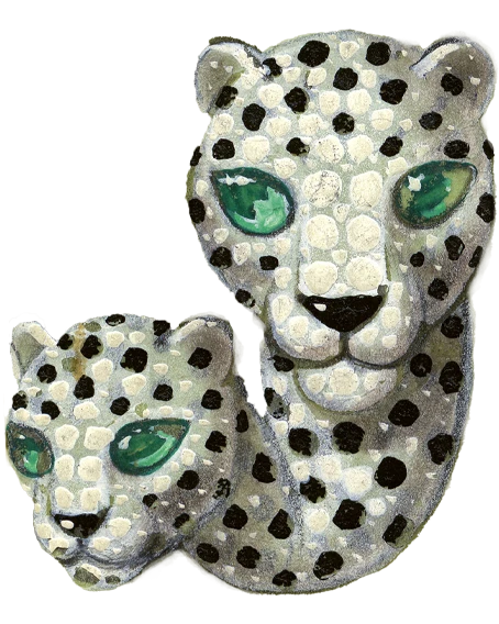 Design for a panther heads brooch. Cartier Paris, 1968